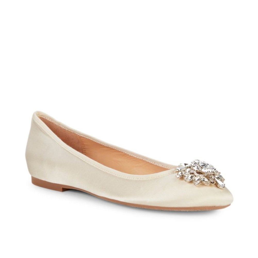 Badgley Mischka Crystal Jewel Embellished Flat NEW